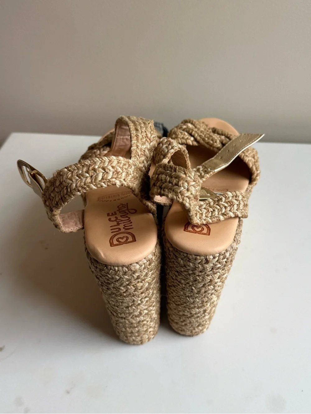 Braided Espadrille Wedge Sandals - Natural